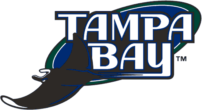 Tampa Bay Devil Rays Floating Devil Ray w/ Word Font Logo Type Die-Cut  STICKER 